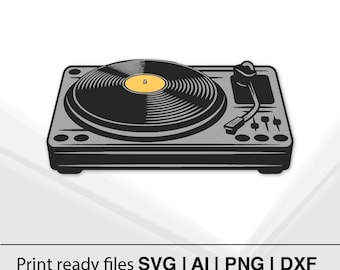 Retro Vinyl Plattenspieler | Sofortdownload | Drehscheibe SVG | Vintage Musik Dekor | DIY Basteldatei | Musik-Liebhaber-Geschenk | Wohnkultur