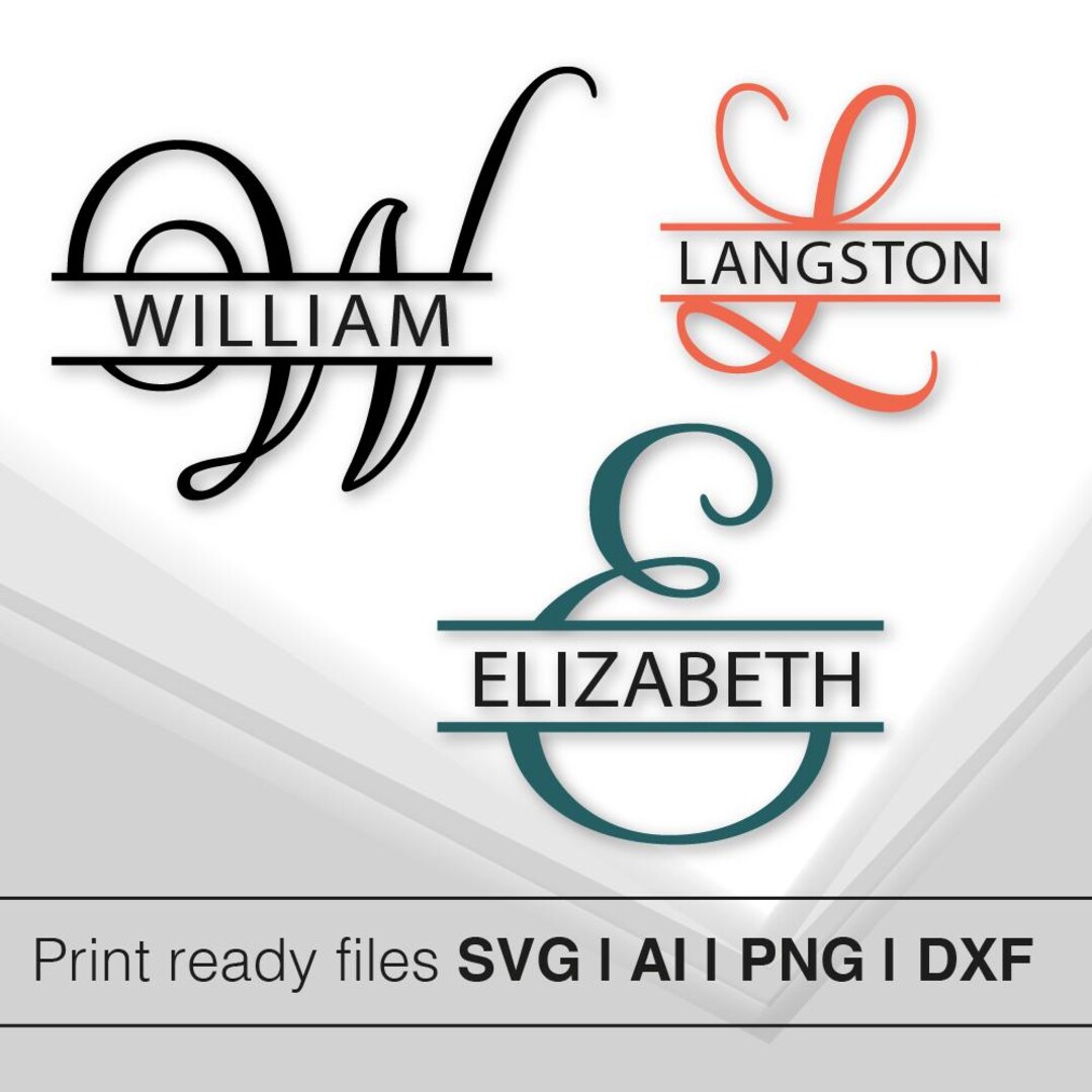 Split Monogram Alphabet SVG | Instant Download | Fancy Calligraphy ...