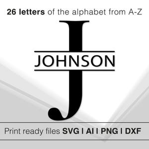 Kalligrafie alfabet monogram SVG | Aangepaste gesplitste letters voor Cricut | Elegante initialen | Direct downloaden | Bundel met decoratief alfabet