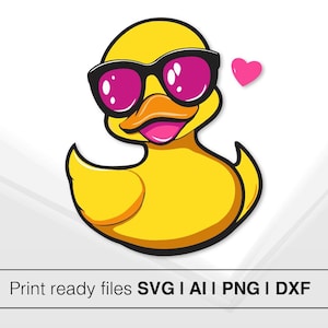 Rubber Duck Love Positive SVG | Instant Download | Cute Bath Duck Clipart |  Rubber Duck Fun Digital Cut File | SVG PNG DxF Files For Cricut