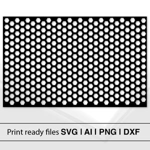 Hexagonmönster | Geometrisk mall | Direktnedladdning | SVG AI PNG DxF | Laserskärningsfiler | Hantverksprojekt | Dekorativ ornament
