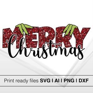 Sequin Hand Grinch Svg | Download instantâneo | Decoração de Natal | Glitter Grinch | Grinch Face Svg | Silhueta de Grinch Face | Natal moderno