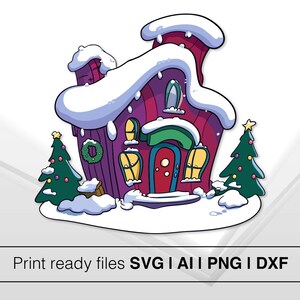 Grinch Cave | Instant Download | Grinch SVG | Welcome to Whoville Door Sign | Funny Holiday Decor | Xmas Png Dxf Al SVG | Winter House