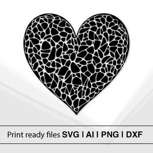 モザイク ハート デザイン | 即時ダウンロード | ハート SVG | モザイク アート | バレンタイン デー SVG | 装飾デザイン | クラフト プロジェクト | ラブ アート