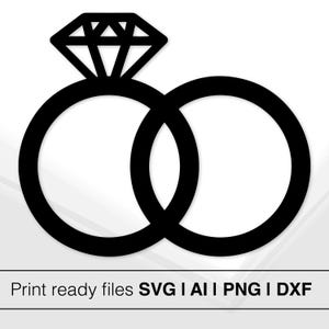 宝石が絡み合った結婚指輪 | すぐにダウンロード | 結婚指輪の SVG | 婚約指輪のデザイン | ブライダル シャワーの装飾