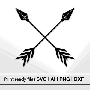 Puede incluir: Dos flechas negras apuntando en direcciones opuestas, formando una X. Las flechas tienen un diseño simple con una punta puntiaguda y una emplumadura en la parte posterior.