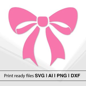 Pink Bow Svg | Ribbon Bow Svg | Pink Hair Bow Svg | Instant Download | SVG Files For Cricut | Cute Bow DIY Gift | Coquette Bow Clipart _1058