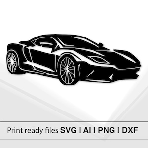 Sports Car SVG | Instant Download | Sports Car Silhouette  | Luxury Car Svg Png DxF | Racing Car svg | Cut Files for Cricut