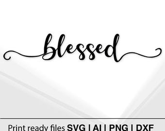 Blessed In Cursive Drawing