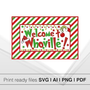 Welcome to Whoville | Grinch Face Svg | Instant Download | Cindy Lou Who | Grinch Face Silhouette | Christmas Grinch SVG | Grinch cut file