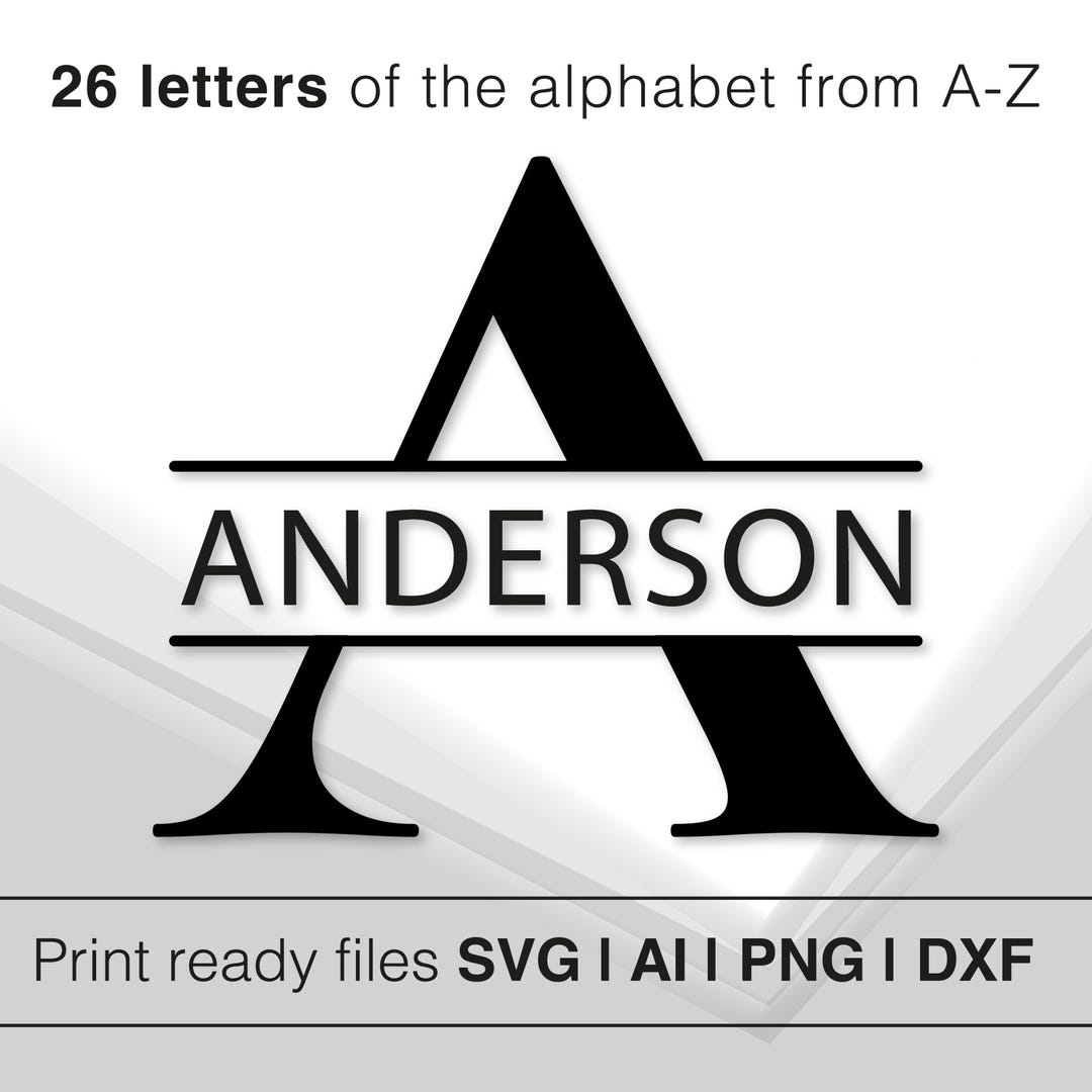 Split Monogram Alphabet SVG Set | Elegant Custom Initial Design ...