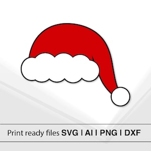 Santa Hat Clipart | Instant Download | Christmas SVG | Holiday Design | Santa Hat Cut File | Festive Vector Art | Xmas Party Decorations