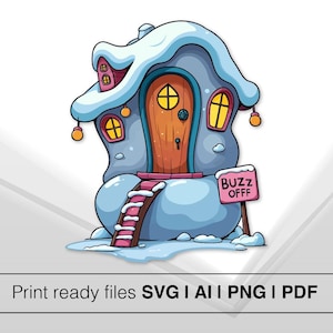 Christmas Whoville Candy House | Grinch SVG | Instant Download | Welcome to Whoville | Funny Holiday Decor | Digital Cutout Pattern