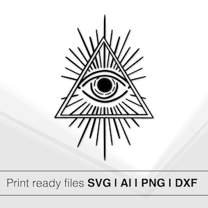 All Seeing Eye In Triangle | Mystical Eye Clipart | Spiritual Symbols | Ready To Print | Esoteric Art Design