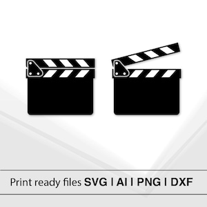Movie Clapboard Vector | Instant Download | SVG AI PnG DXF | Cinema Design Element | Hollywood Cut File | Creative Movie Decor