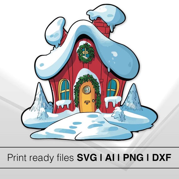 Candy Cane Grinchmas House Clipart | Grinch SVG | Digital Christmas Vecor | Instant Download | Welcome to Whoville | Christmas House Png