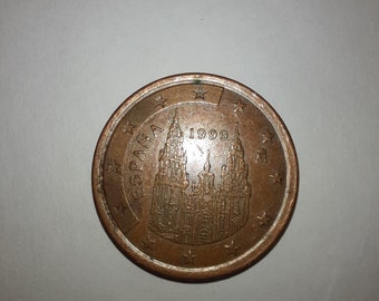 Rare 5 euro cent coin Spain 1999