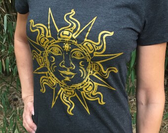 Women's Golden Sun Shirt FREE SHIPPING Charcoal Grey Bella Brand