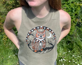 Owl Bella Flow Crop Tank FREE SHIPPING