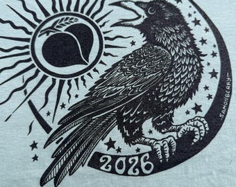 OCF 2026 Black ink Raven on Sage soft style shirts FREE SHIPPING