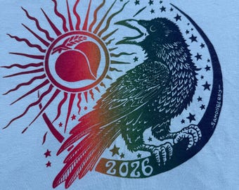 OCF 2026 Rainbow Raven on Dusty Blue soft shirts FREE SHIPPING