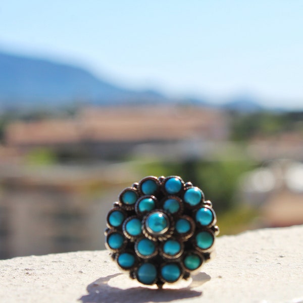 Bague Vintage Pierres Turquoises