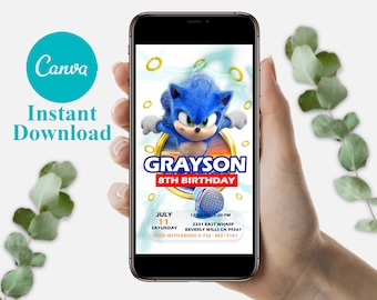 Editable Hedgehog Birthday Invitation Template, Kids Evite (Digital Download)