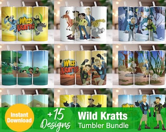 Wild Kratts Tumbler Wrap Bundle, 20oz Skinny Tumbler PNG (Digital Download)