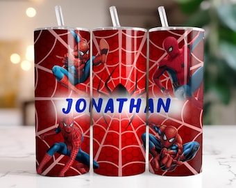 Emballage de gobelet Spiderman personnalisé, 20 oz de papier d'emballage skinny Spider Man, gobelet 20 oz Png sublimation Design, téléchargements numériques