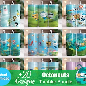20+ Octonauts Tumbler Wrap Bundle,  Instant Download 20oz Tumbler PNG Wraps Design, Digital 20 oz Skinny Tumblers Designs Template