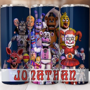 Custom Five Nights At Freddy’s Tumbler Wrap Template, 20 oz Skinny Tumbler Wrap, 20oz Tumbler Png Sublimation Design, Digital Designs