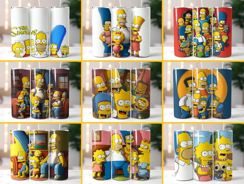 25+ Simpson Tumbler Wrap Bundle, Instant Download 20oz Tumbler PNG ...