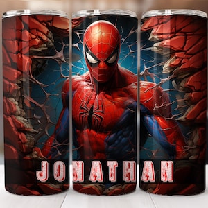 Envoltura para vaso de Spiderman personalizada, envoltura para vaso de Spider Man delgada de 20 oz, diseño de sublimación PNG para vaso de 20 oz, diseños de descarga instantánea digital