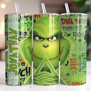 Editable Grinch Tumbler Wrap, 20 oz The Grinch Skinny Tumbler Wrap, 20oz Tumbler Png Sublimation Design, Digital Instant Download Designs
