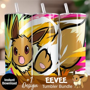 Evee Tumbler Wrap,  Instant Download 20oz Tumbler PNG Wraps Design, Digital 20 oz Skinny Tumblers Designs Template