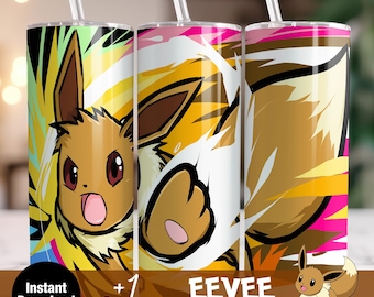 Eevee Tumbler Wrap, 20oz Skinny Tumbler PNG (Digital Download)