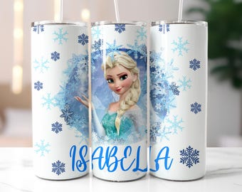 Custom Elsa 20oz Skinny Tumbler Wrap, Personalized Sublimation Design (Digital Download)