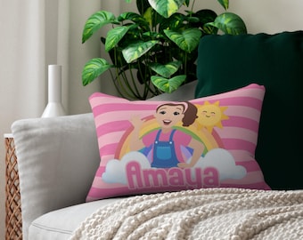 Personalized Ms. Rachel Name Lumbar Pillow, Kids Bedroom Decor