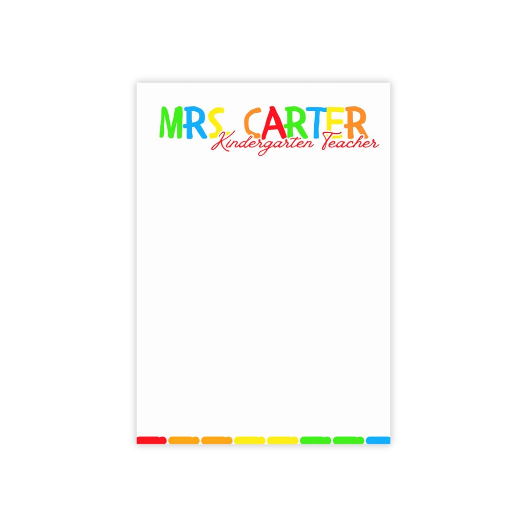Gifts for Teachers, School Staff Notepad, Personalized Teacher Notepad ...