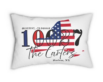 Cuscino con codice postale di New York, regalo personalizzato per inaugurazione della casa