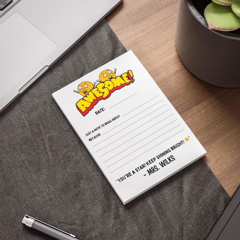 Personalized Teacher Notepad | Custom Note Pad From Teacher | Teacher ...