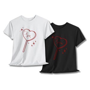 67 Heart Lollipop Couples Shirt T-Shirt | Matching Couple Design, Valentine&#39;s Day