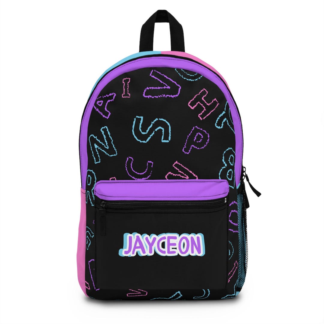 Personalized ABC Backpack: Retro Alphabet Bookbag for Girls - Etsy