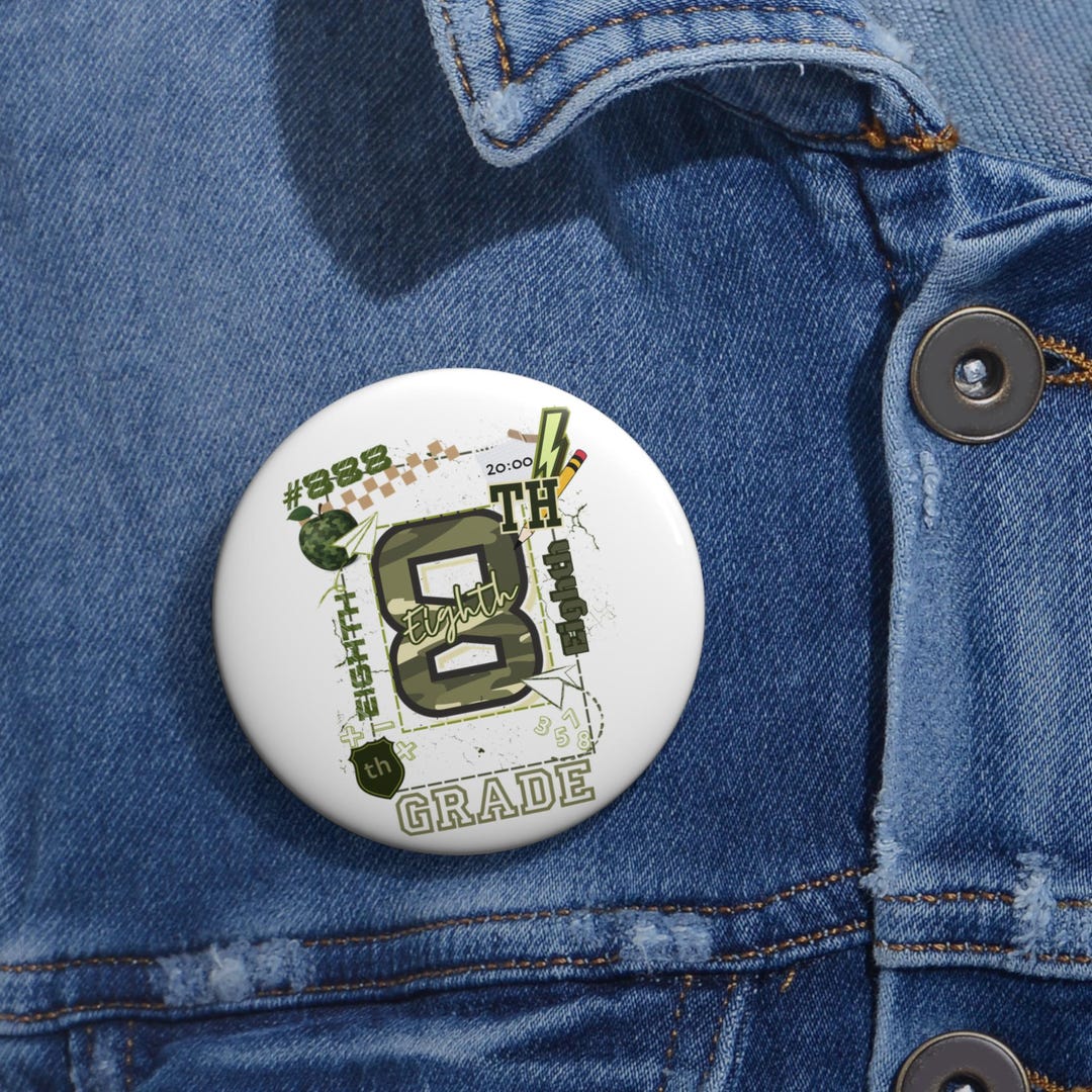 8th Grade Camo Pin Button: Back to School Student/teacher Gift - Etsy