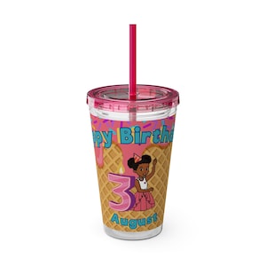 Gracie&#39;s Corner Birthday Tumbler | Gracie&#39;s Corner Personalized Tumbler | Gracie&#39;s Sunsplash Tumbler with Straw, 16oz | Gracie&#39;s Corner Gift