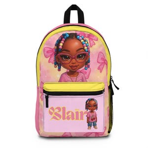 Custom Personalized Cartoon Photo Backpack | Custom Name Photo Bookbag | Back to School Bookbag for Girls | Girls Backpack | Doll Backpack