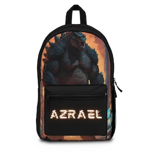 Sac à dos Godzilla personnalisé, cartable avec nom de héros personnalisé, cartable pour la rentrée des classes pour garçons, sac à dos pour jeunes, sac à dos avec nom de super-héros