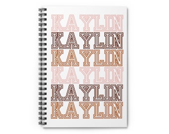 Cahier de nom personnalisé : journal à spirales pour la rentrée des classes