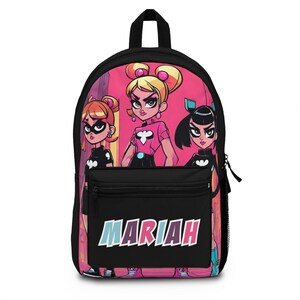 Personalized Superhero Backpack | Custom Name Hero Bookbag | Back to School Bookbag for Girls | Girls Backpack | Superhero Name Backpack