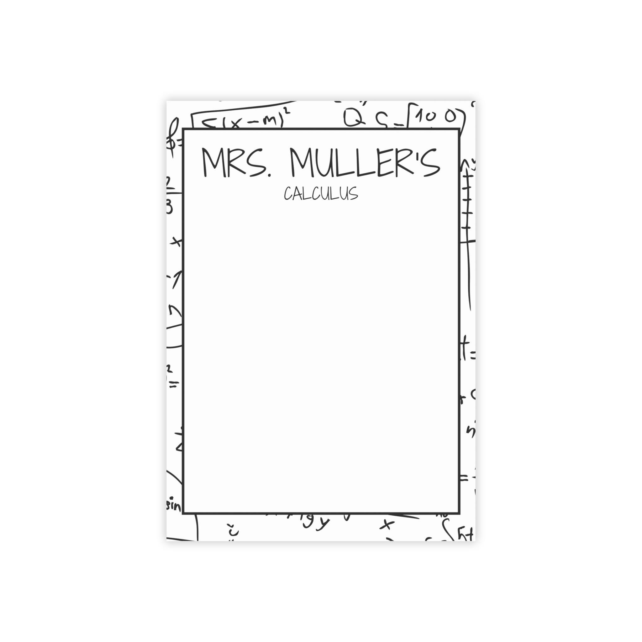 Personalized Calculus Teacher Notepad | Custom Math Teacher Desk Pad ...